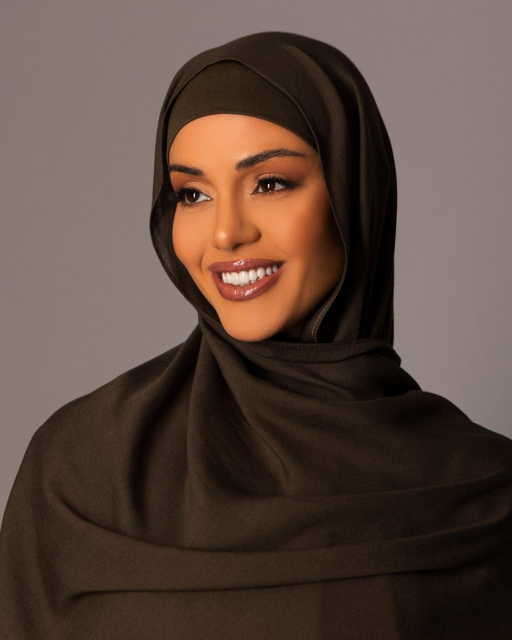 Premium Modal Hijab with matching under cap set – Deep Moss - Hals and Sals