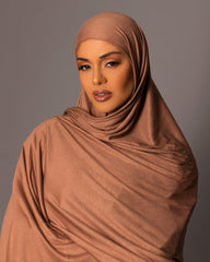 Premium oversize Jersey Hijab – Golden Sand - Hals and Sals