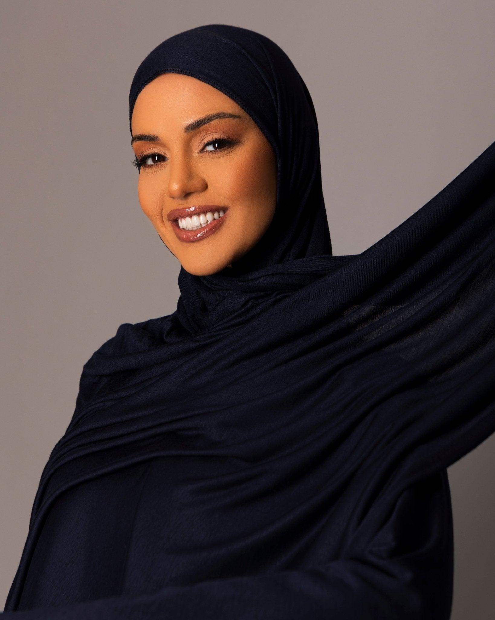 Premium oversize Jersey Hijab – Midnight - Hals and Sals