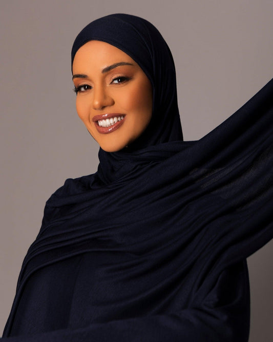 Premium oversize Jersey Hijab – Midnight - Hals and Sals