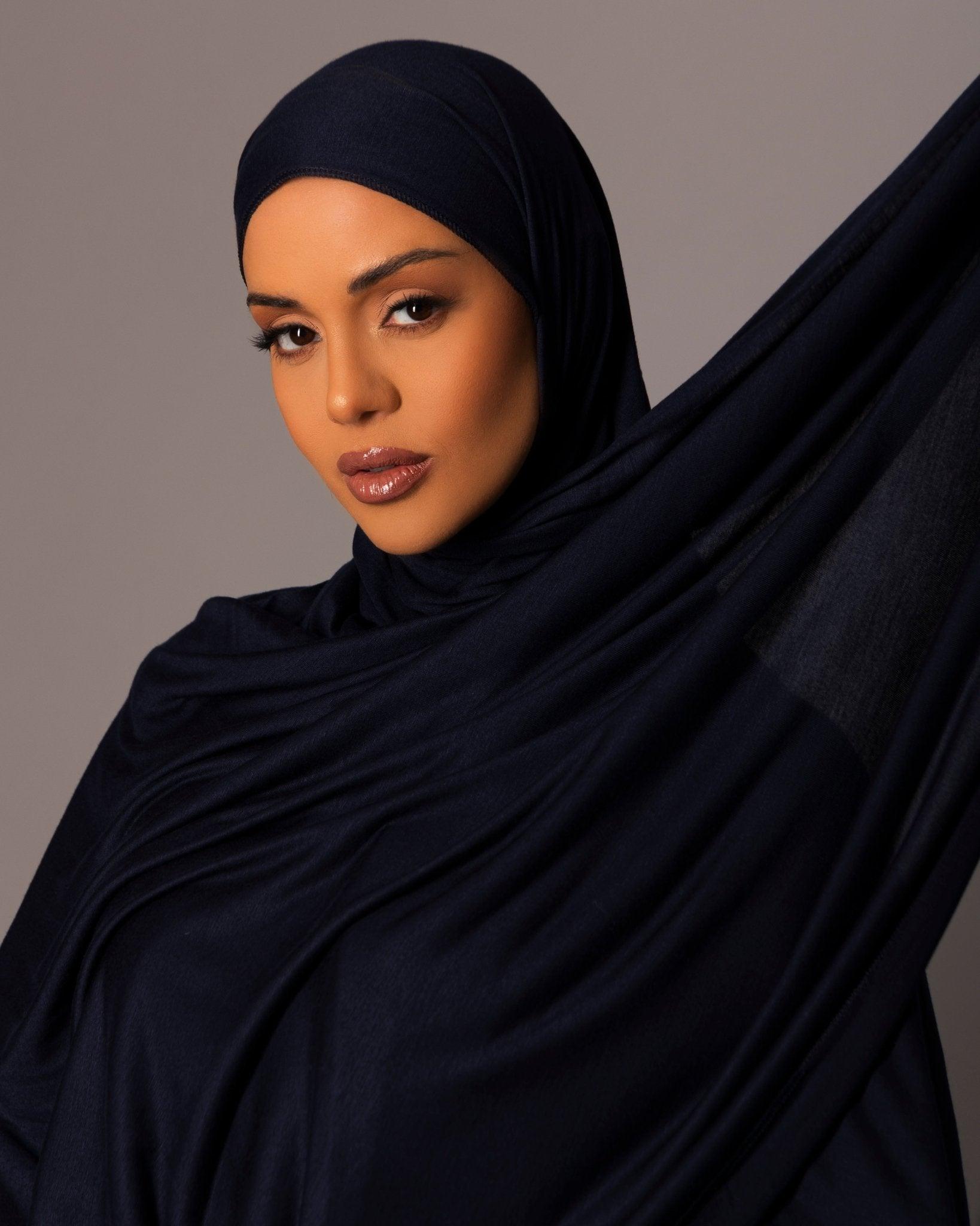 Premium oversize Jersey Hijab – Midnight - Hals and Sals