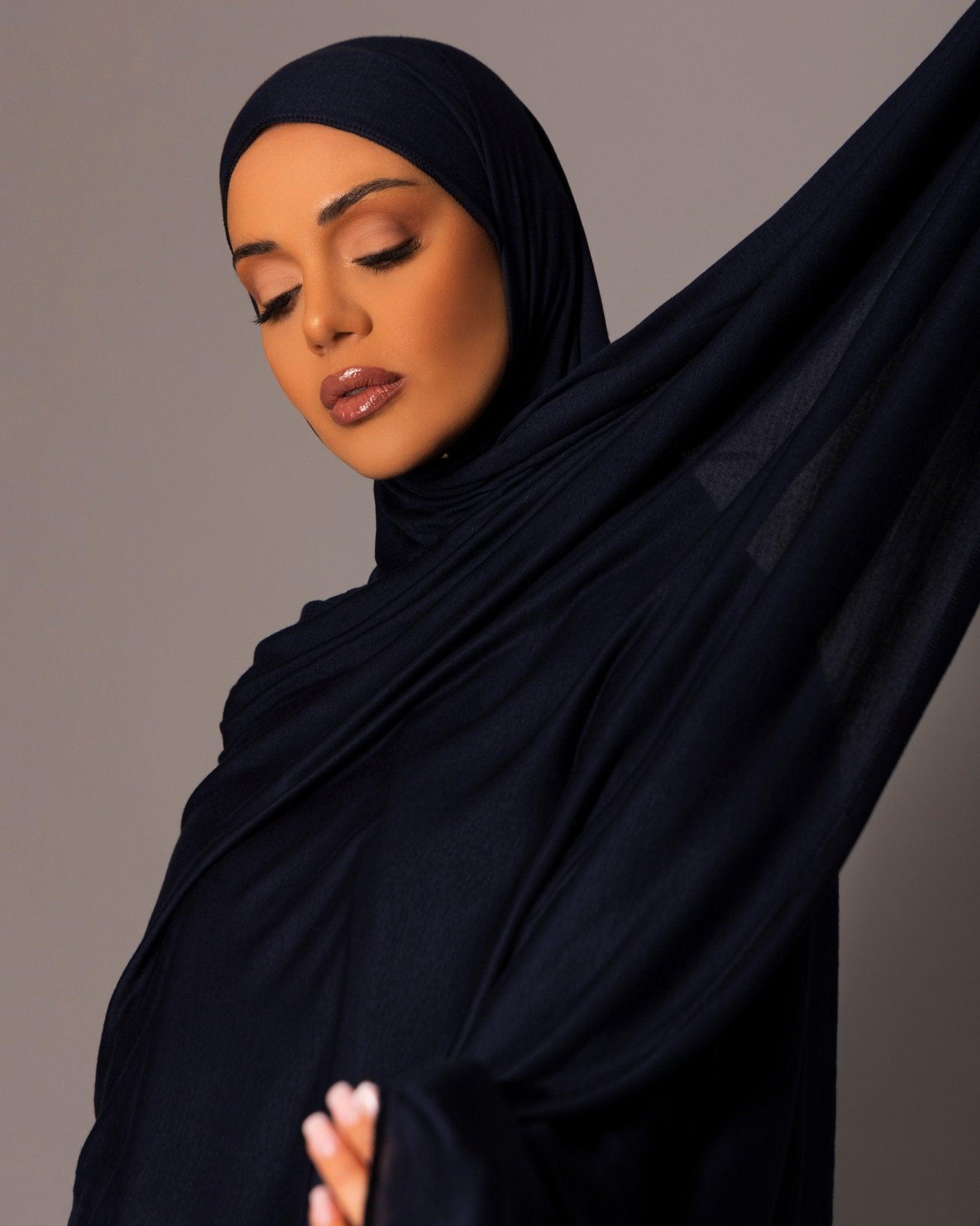 Premium oversize Jersey Hijab – Midnight - Hals and Sals