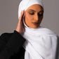 Chiffon Hijab with matching under cap set – Brilliant white - Hals and Sals