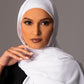 Chiffon Hijab with matching under cap set – Brilliant white - Hals and Sals