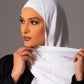 Chiffon Hijab with matching under cap set – Brilliant white - Hals and Sals