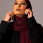 Chiffon Hijab with matching under cap set – Deep Garnet - Hals and Sals