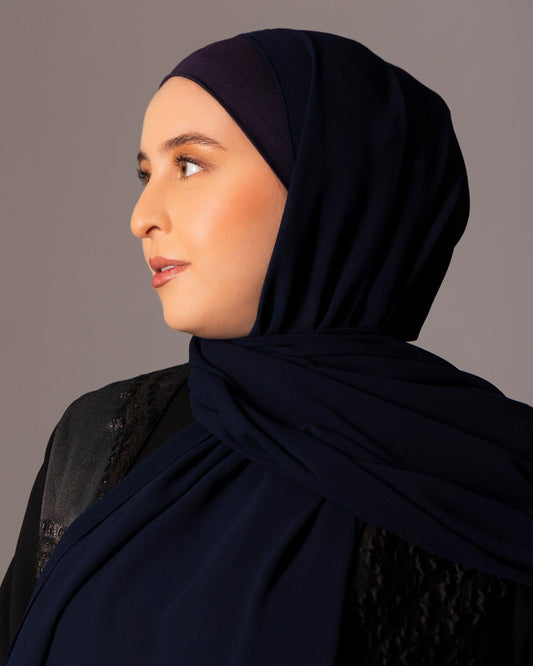 Chiffon Hijab with matching under cap set – Midnight - Hals and Sals