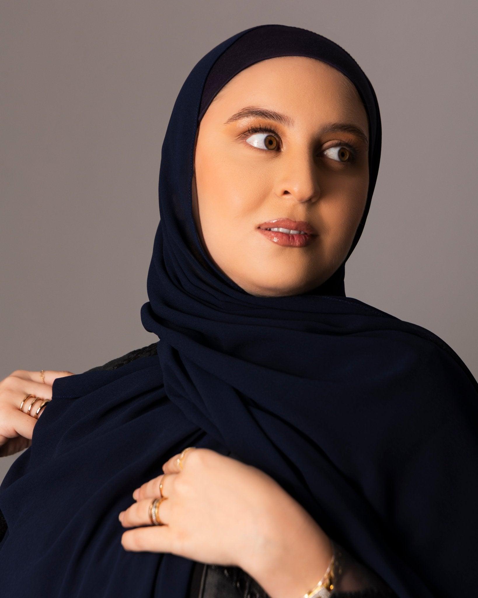 Chiffon Hijab with matching under cap set – Midnight - Hals and Sals