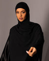 Chiffon Hijab with matching under cap set – Black - Hals and Sals