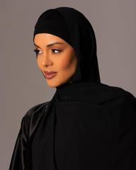 Chiffon Hijab with matching under cap set – Black - Hals and Sals