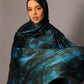 Printed Chiffon Hijab – Marble blue - Hals and Sals