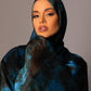 Printed Chiffon Hijab – Marble blue - Hals and Sals
