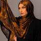 Printed Chiffon Hijab – Marble gold - Hals and Sals