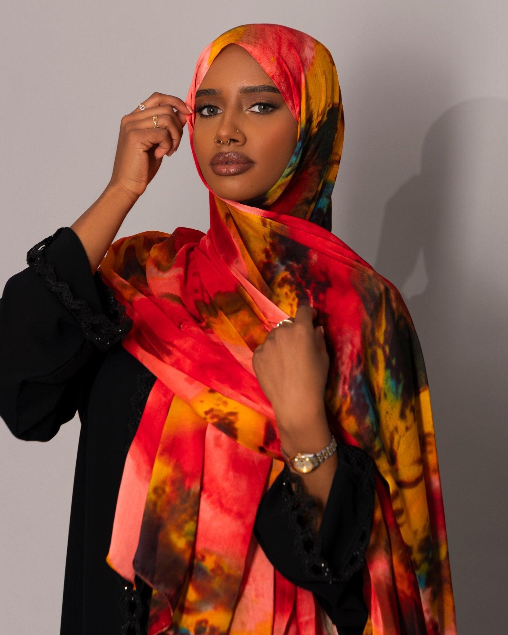 Printed Chiffon Hijab – Marble spring - Hals and Sals
