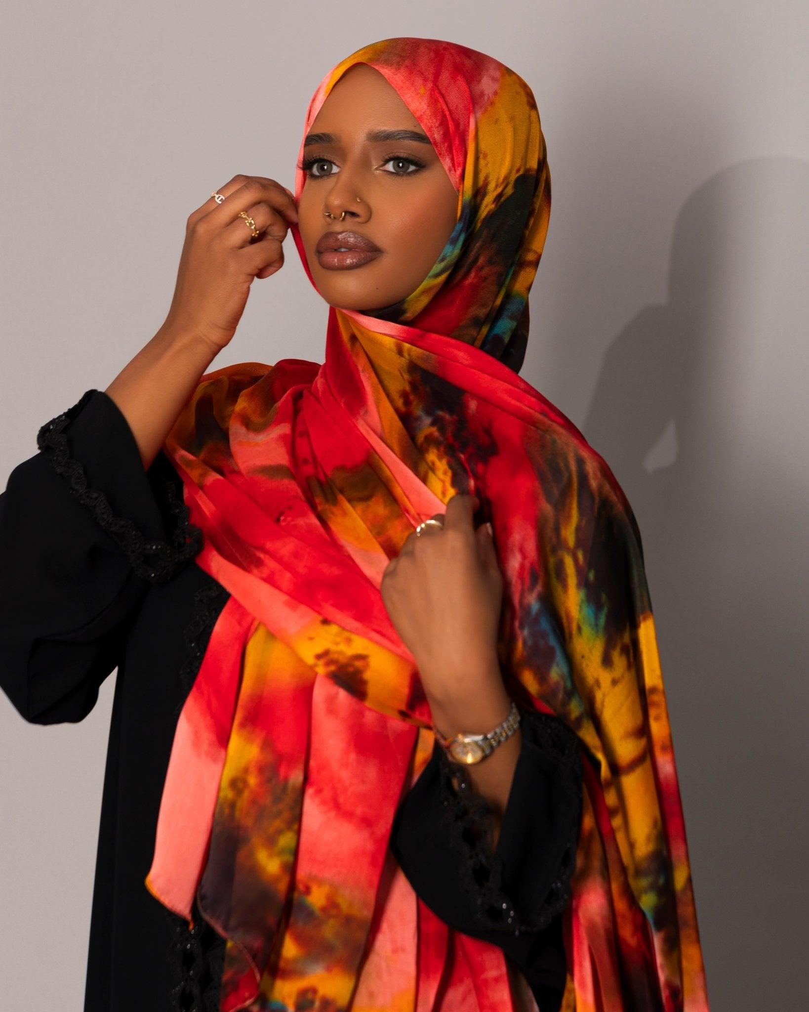 Printed Chiffon Hijab – Marble spring - Hals and Sals