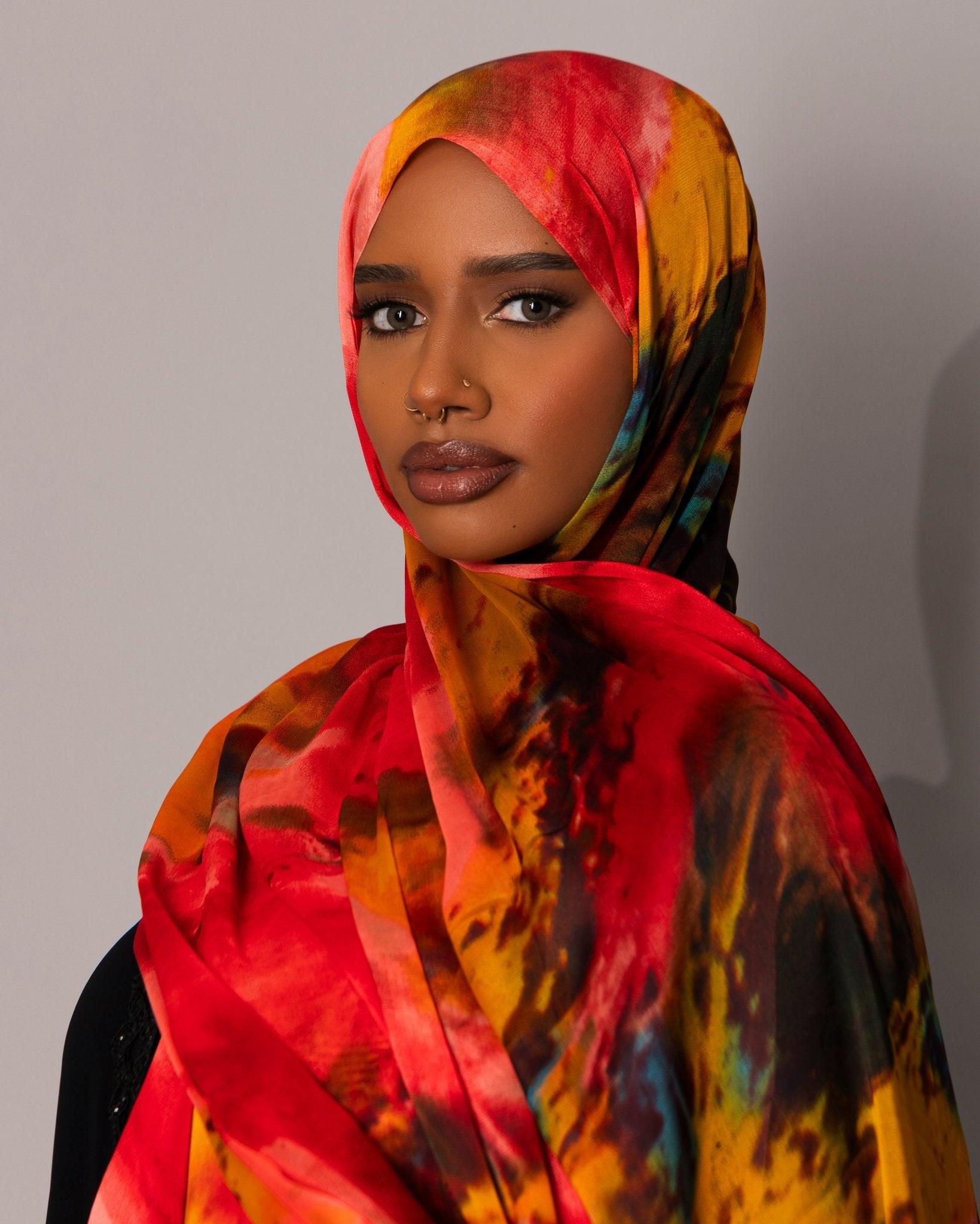 Printed Chiffon Hijab – Marble spring - Hals and Sals