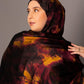 Printed Chiffon Hijab – Marble rouge - Hals and Sals
