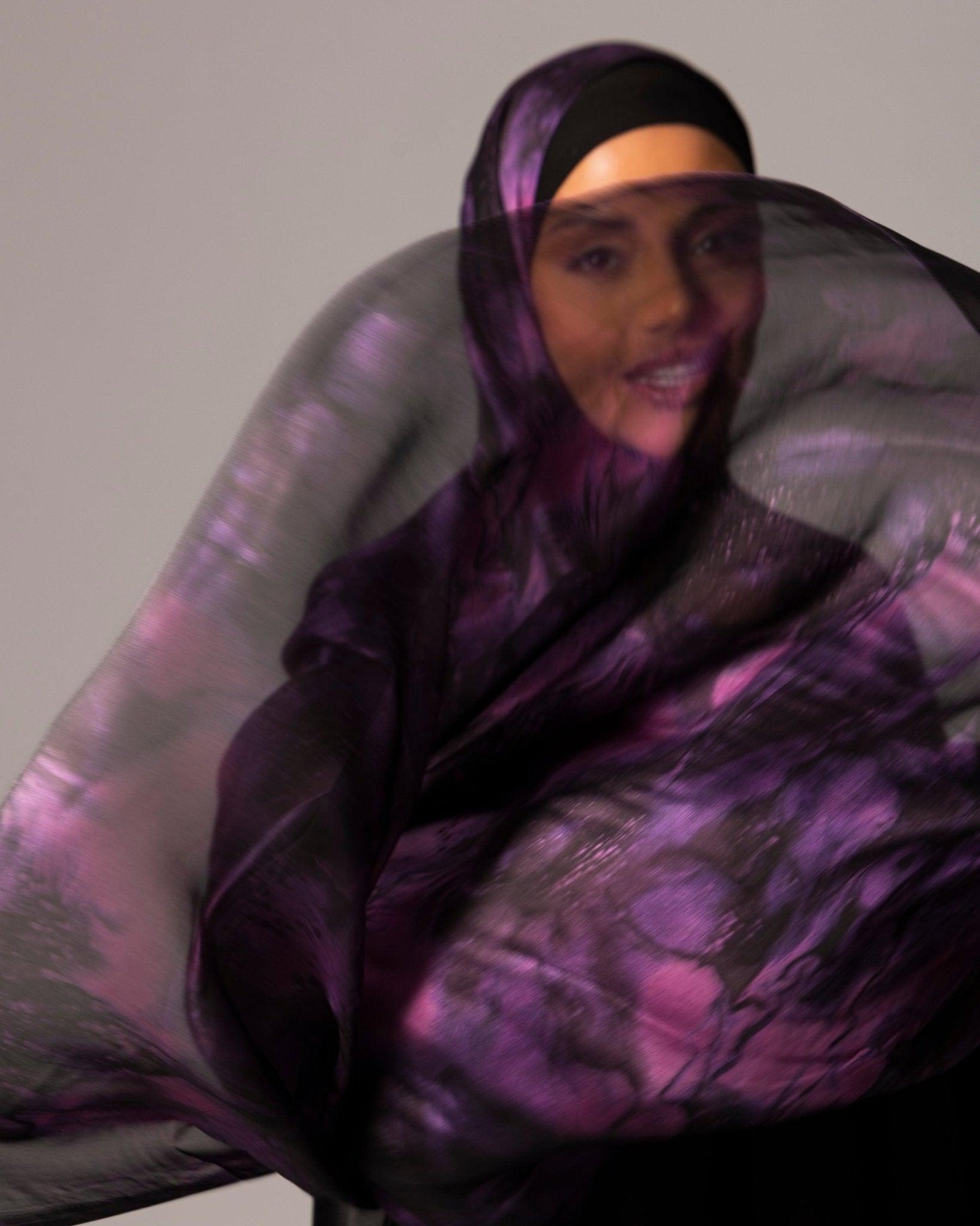 Printed Chiffon Hijab – Marble Amethyst - Hals and Sals