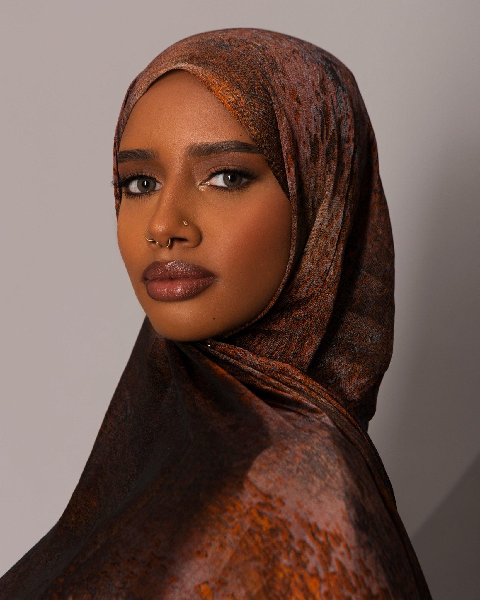 Printed Chiffon Hijab – Aged copper - Hals and Sals