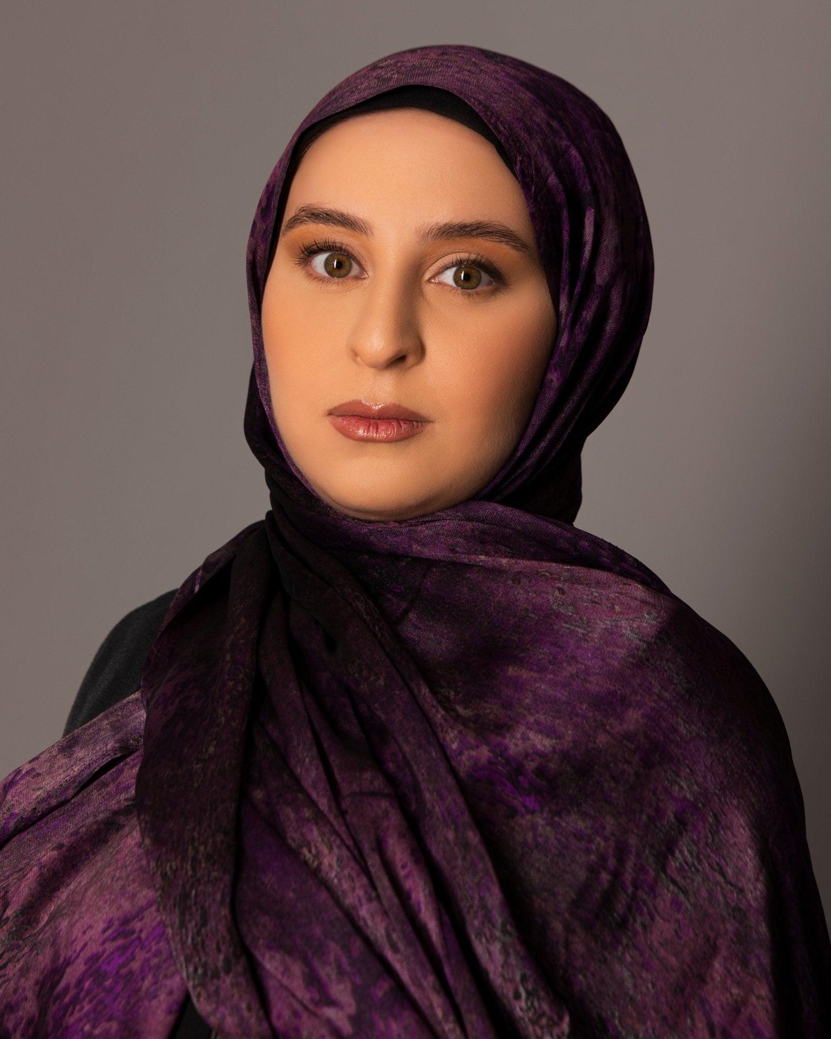 Printed Chiffon Hijab – Aged plum - Hals and Sals