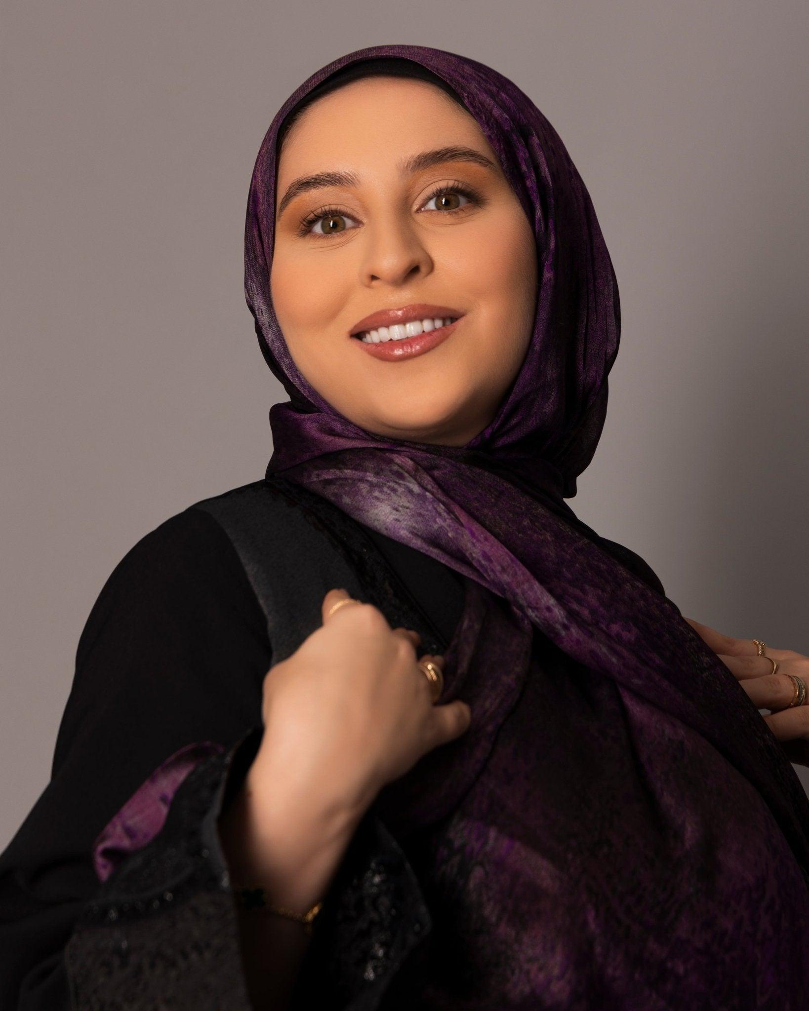 Printed Chiffon Hijab – Aged plum - Hals and Sals