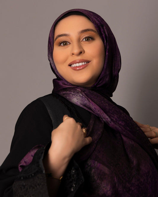 Printed Chiffon Hijab – Aged plum - Hals and Sals