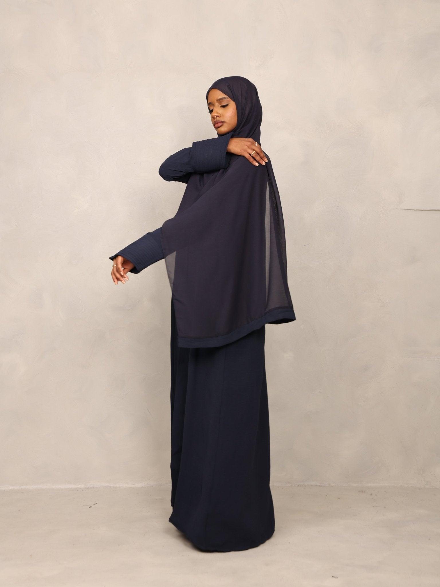 Navy Eclipse Abaya - Hals and Sals