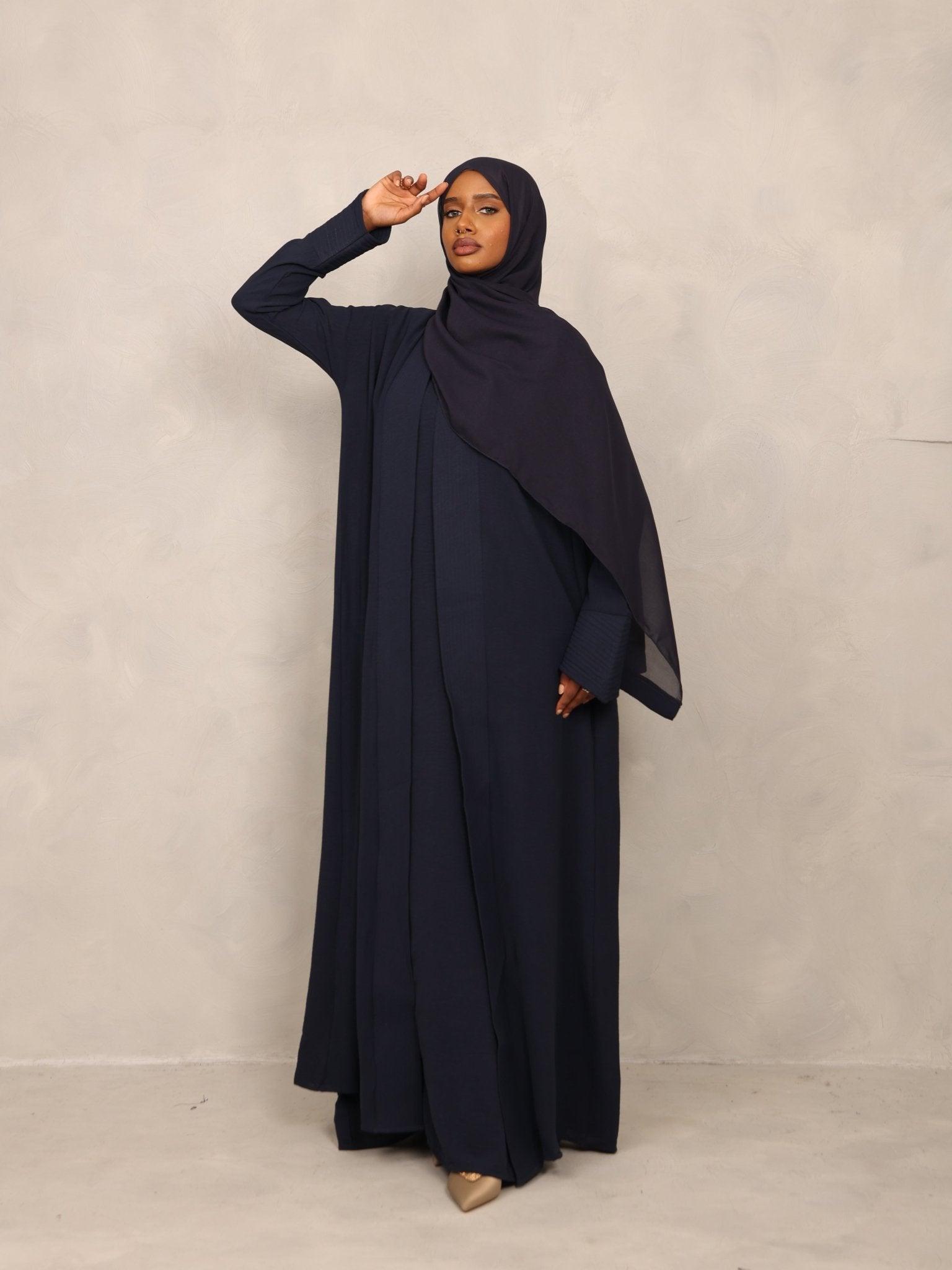 Navy Eclipse Abaya - Hals and Sals