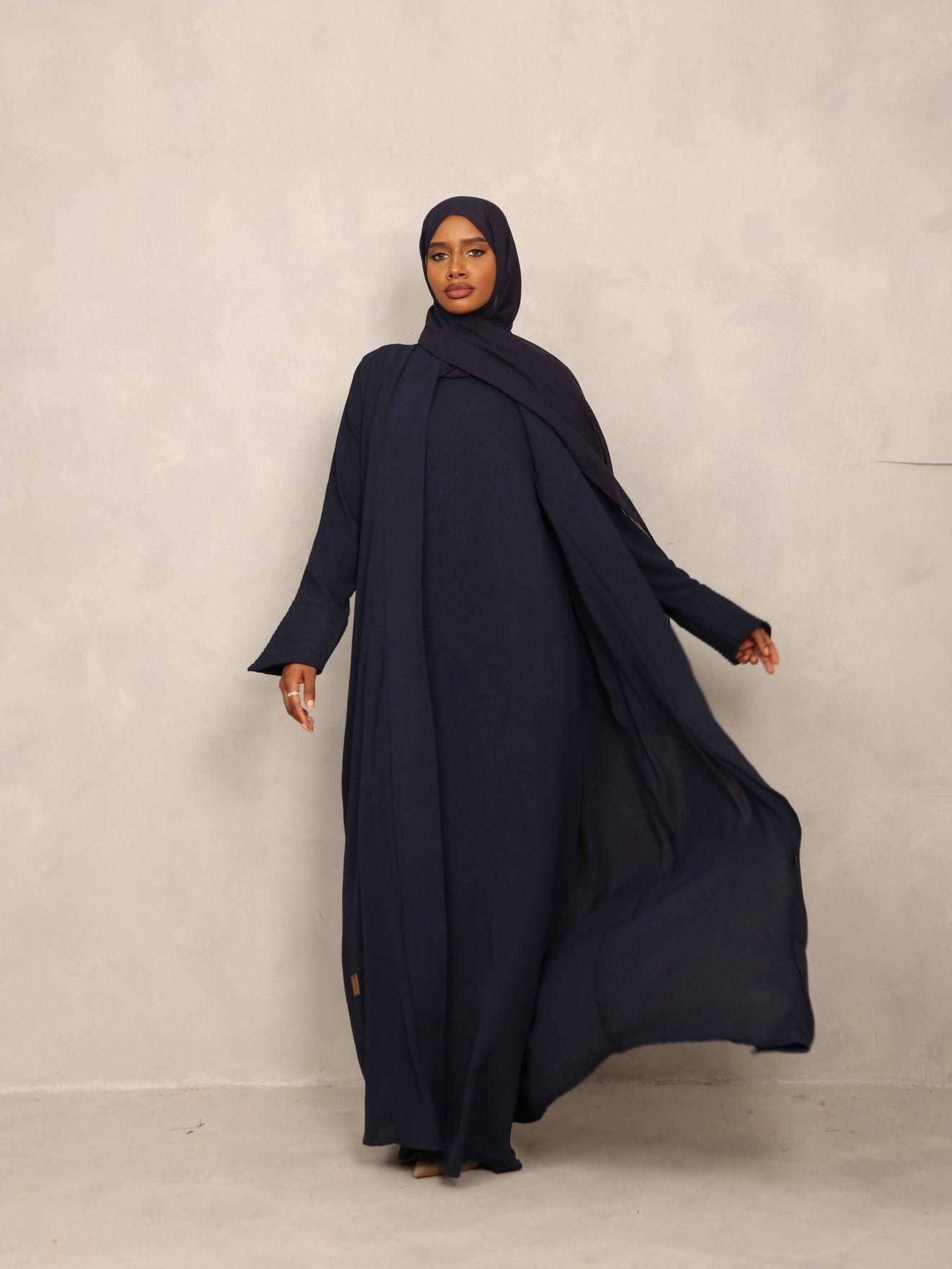 Navy Eclipse Abaya - Hals and Sals