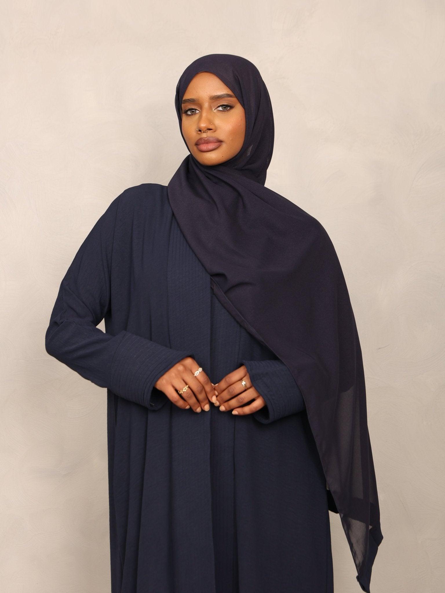 Navy Eclipse Abaya - Hals and Sals