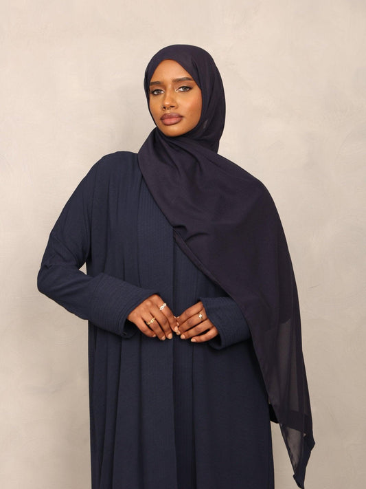 Navy Eclipse Abaya - Hals and Sals