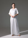 Silk Abaya Inner Slip Dress - Elegant Ivory - Hals and Sals