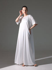 Silk Abaya Inner Slip Dress - Elegant Ivory - Hals and Sals