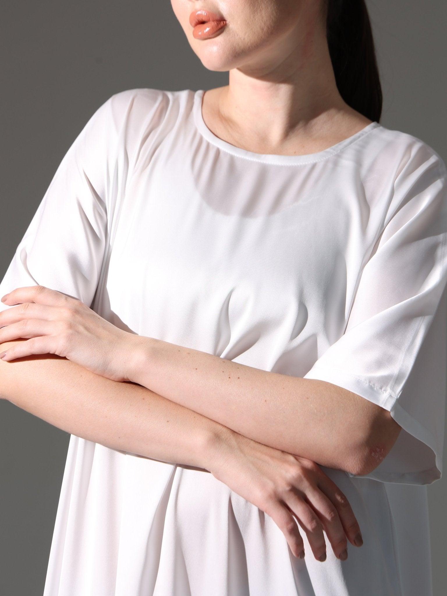 Silk Abaya Inner Slip Dress - Elegant Ivory - Hals and Sals