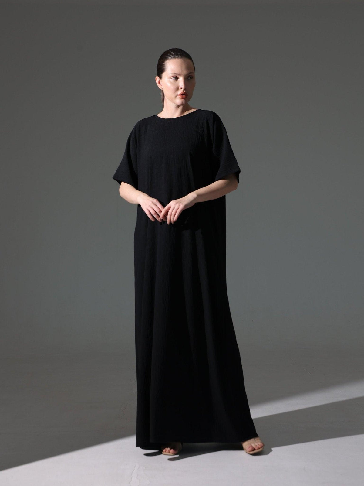 Crepe Abaya Inner Slip Dress - Classic Black - Hals and Sals