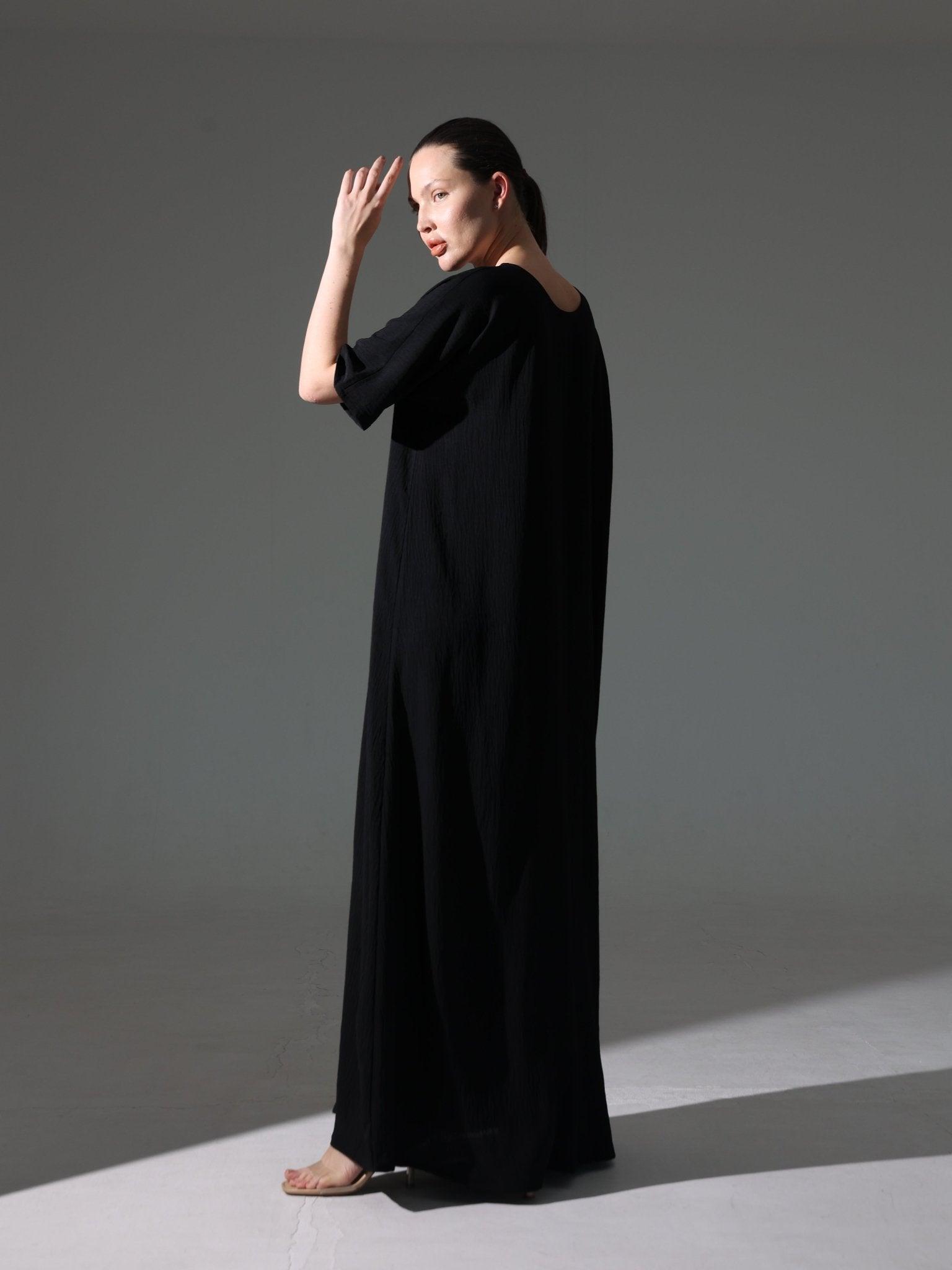 Crepe Abaya Inner Slip Dress - Classic Black - Hals and Sals