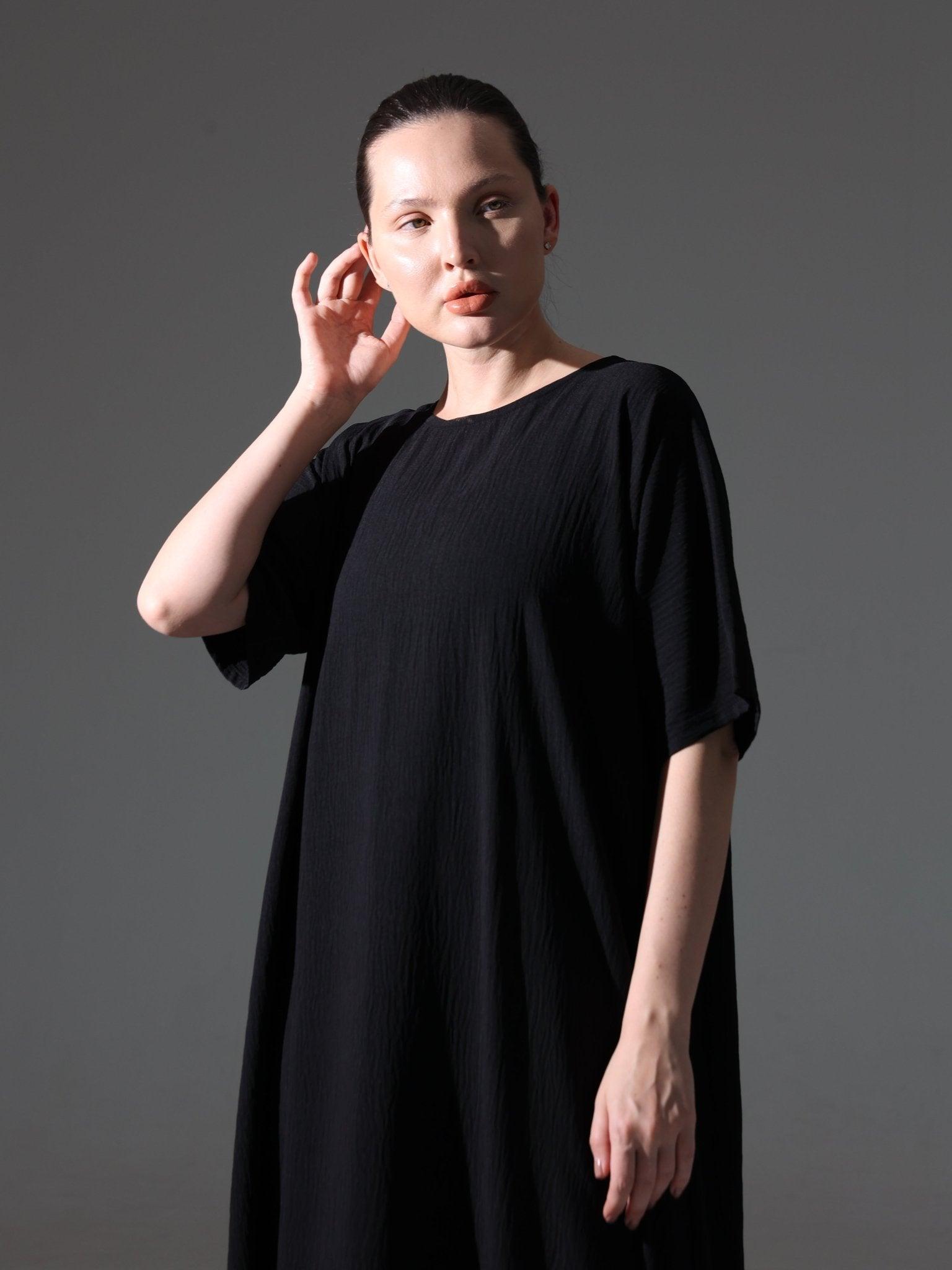 Crepe Abaya Inner Slip Dress - Classic Black - Hals and Sals
