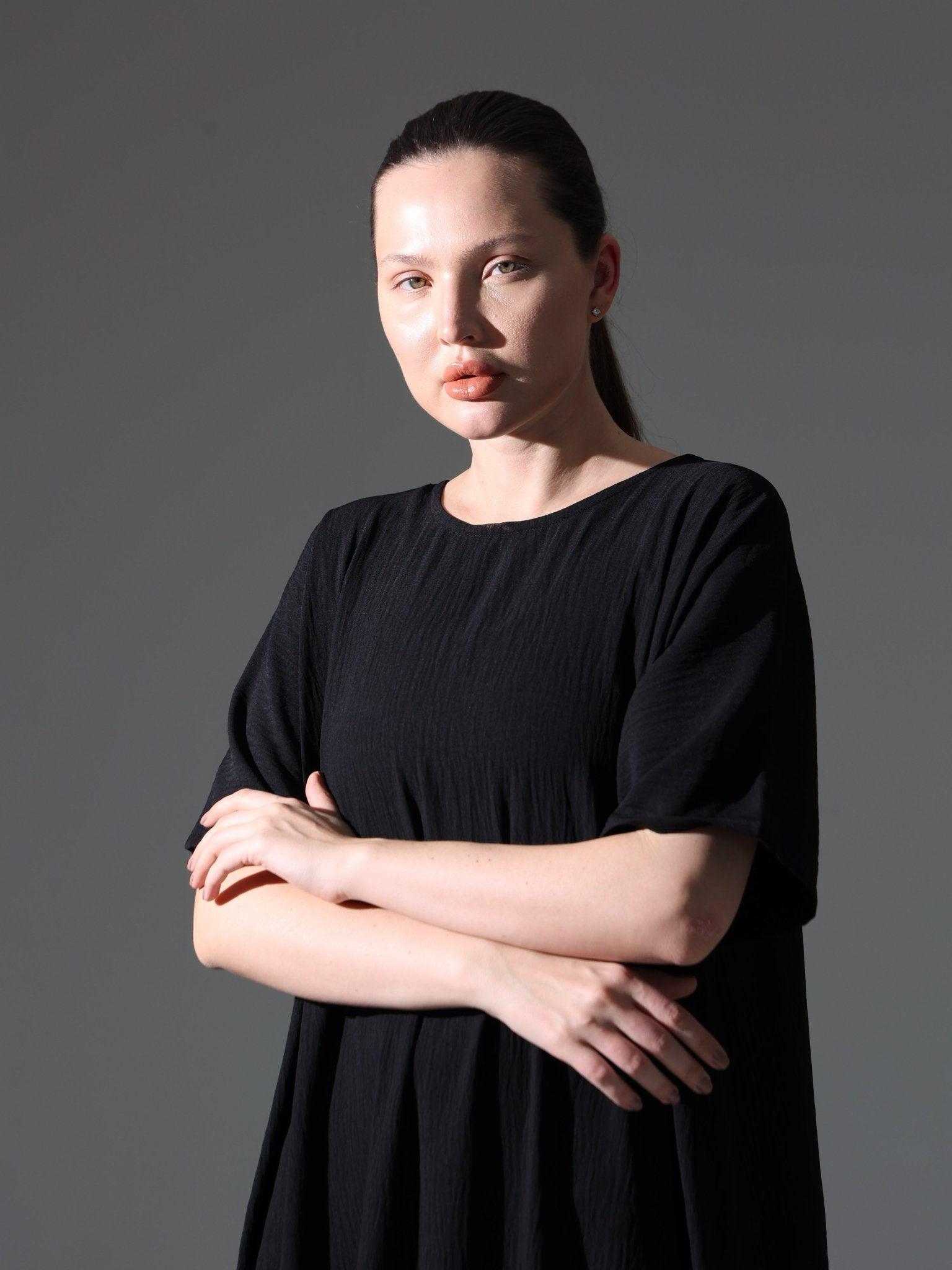 Crepe Abaya Inner Slip Dress - Classic Black - Hals and Sals