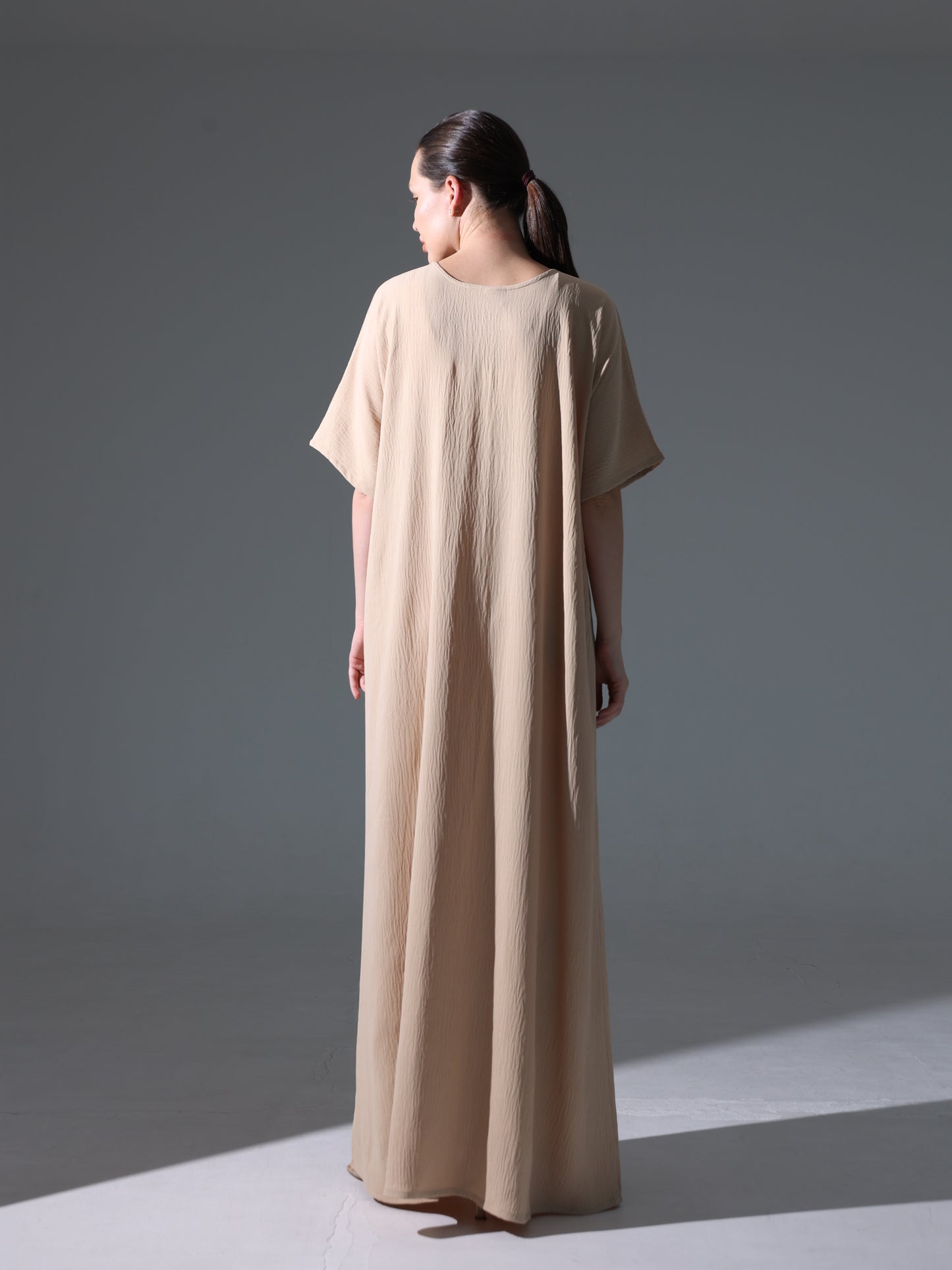 Crepe Abaya Inner Slip Dress - Neutral Beige