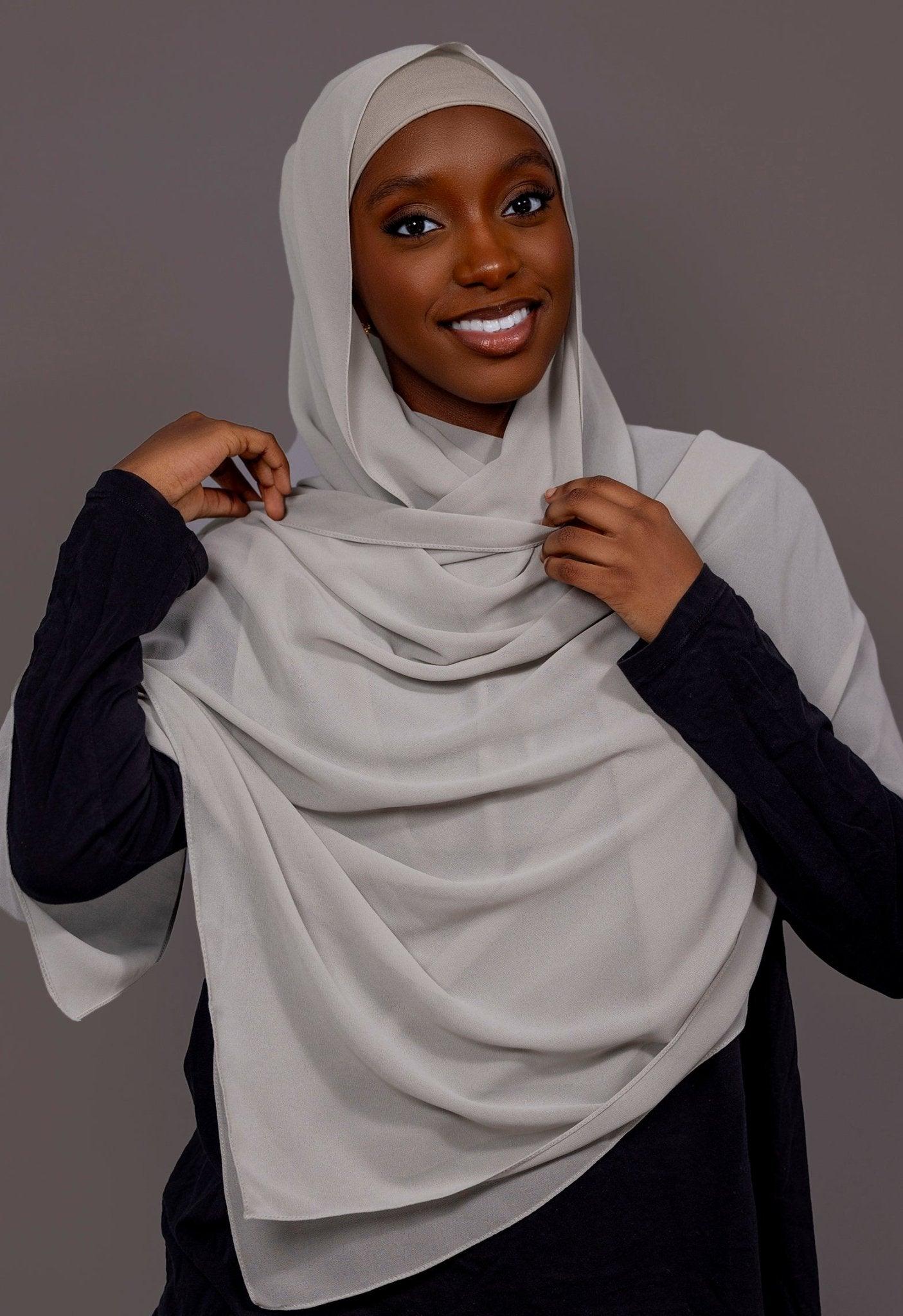 Chiffon Hijab with matching under cap set – Sage Mist - Hals and Sals