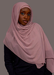 Chiffon Hijab with matching under cap set – Mauve Blush - Hals and Sals