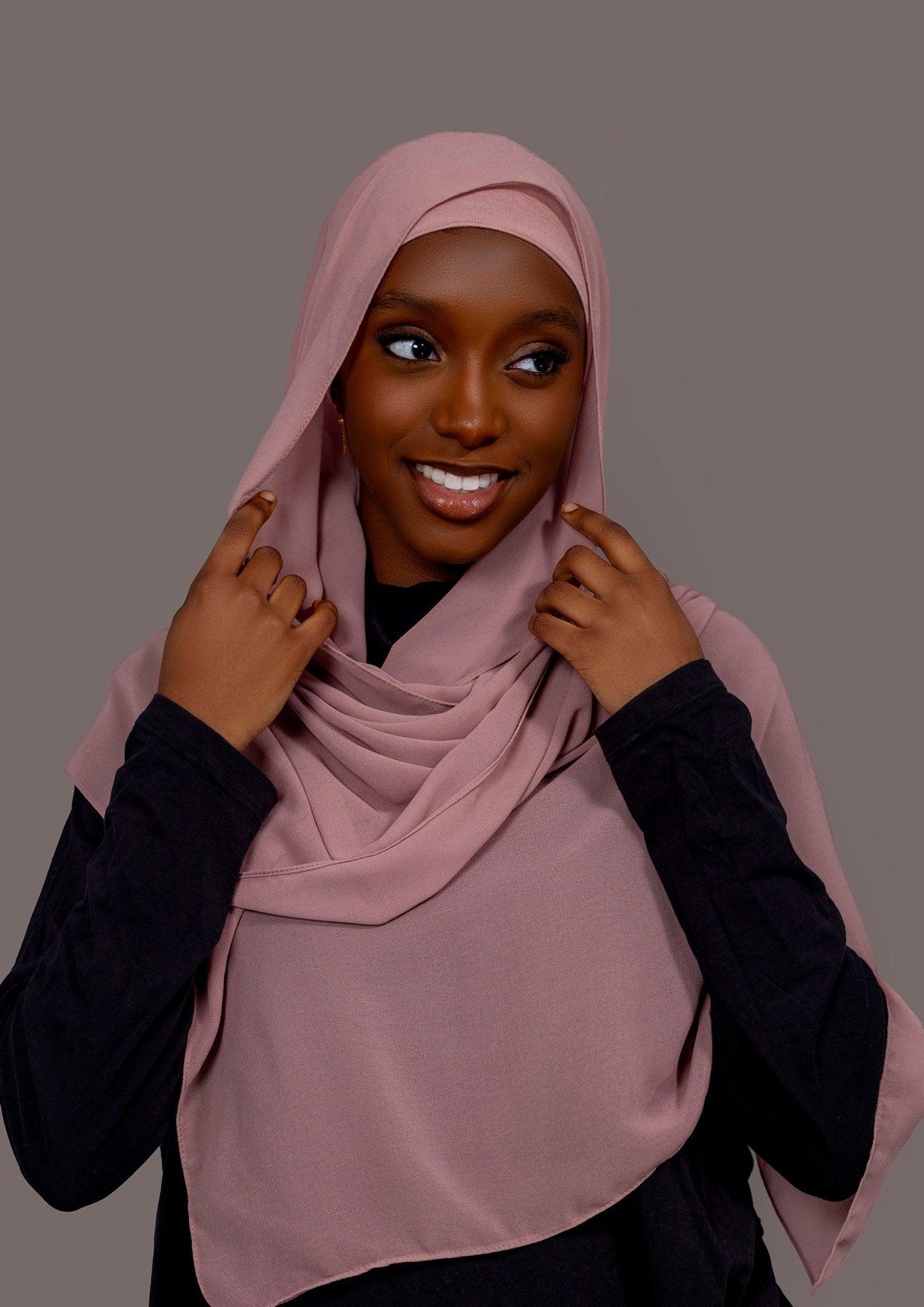 Chiffon Hijab with matching under cap set – Mauve Blush - Hals and Sals