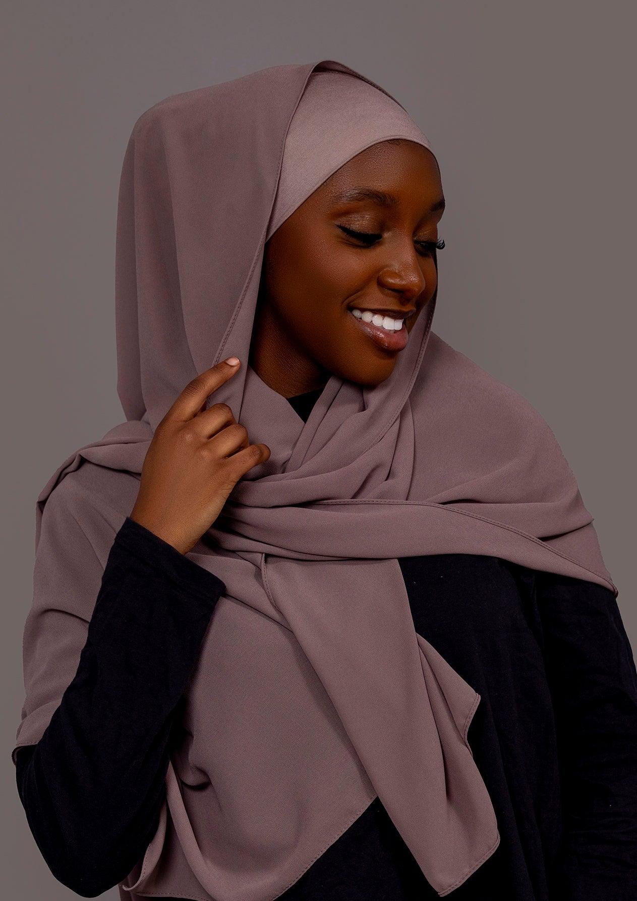 Chiffon Hijab with matching under cap set – Muted Mauve - Hals and Sals