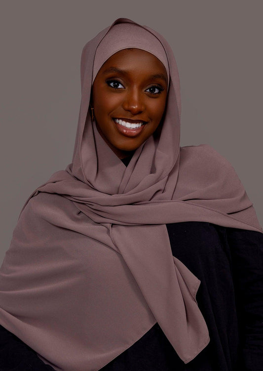 Chiffon Hijab with matching under cap set – Muted Mauve - Hals and Sals