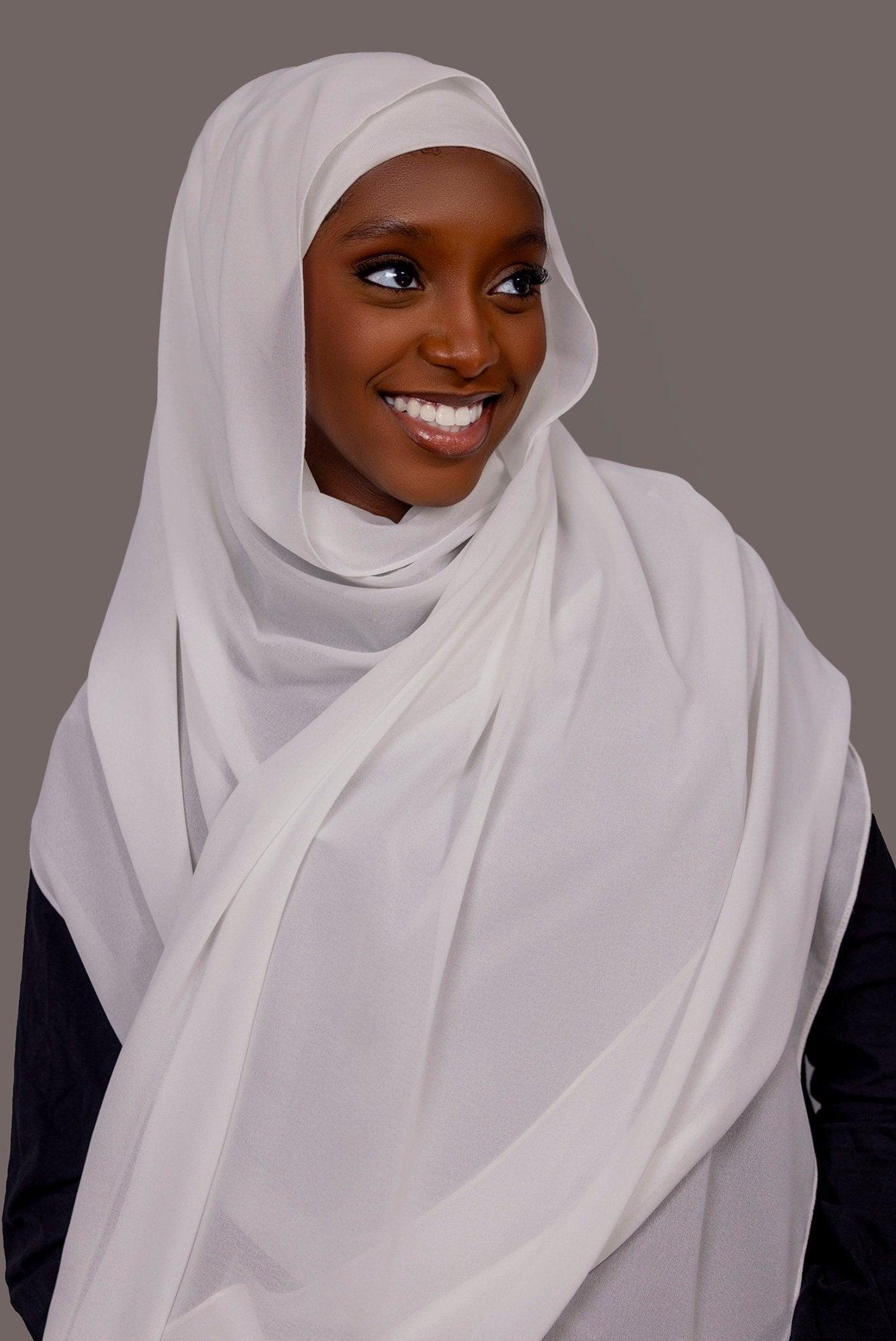 Chiffon Hijab with matching under cap set – Lunar Snow - Hals and Sals