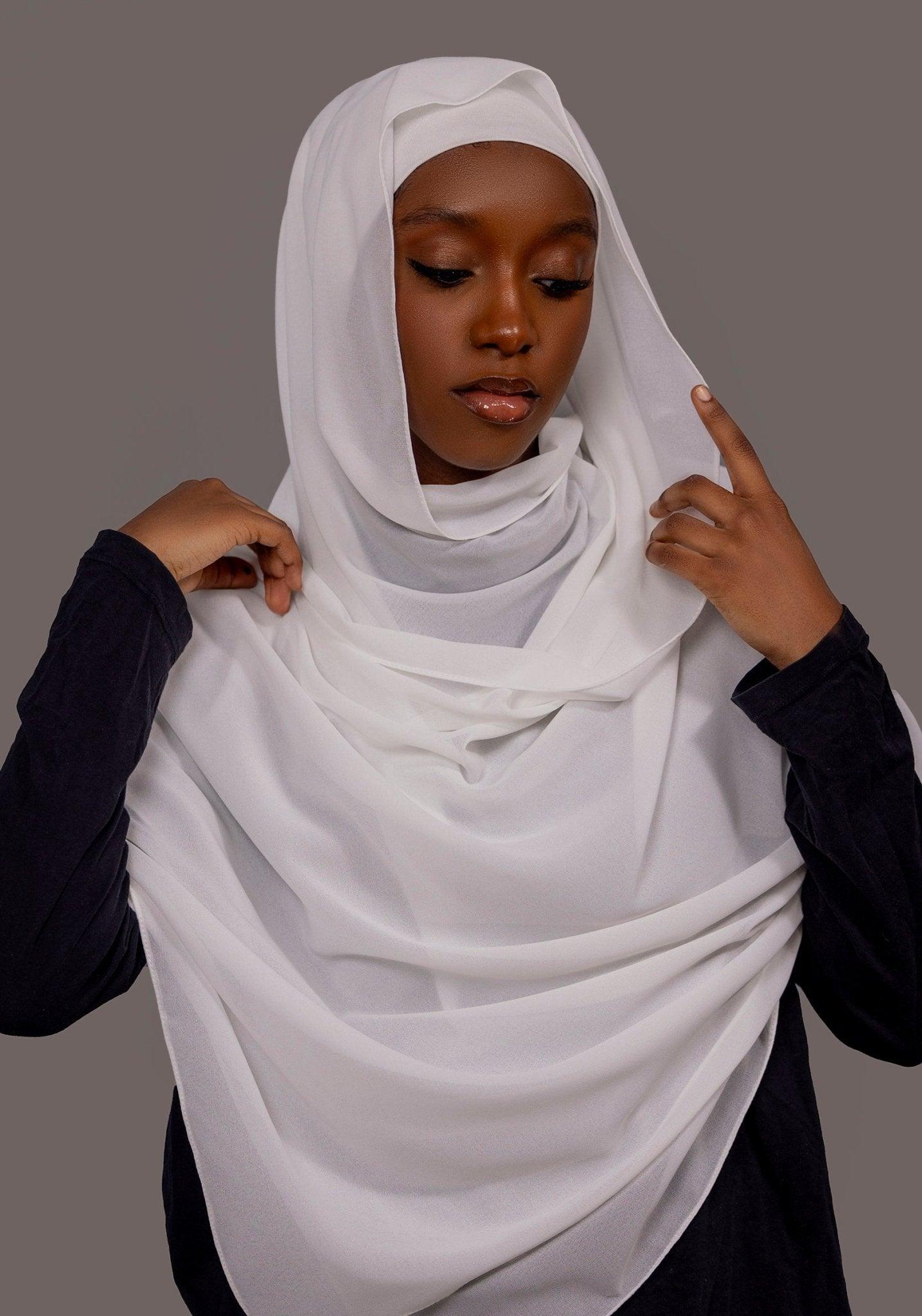 Chiffon Hijab with matching under cap set – Lunar Snow - Hals and Sals