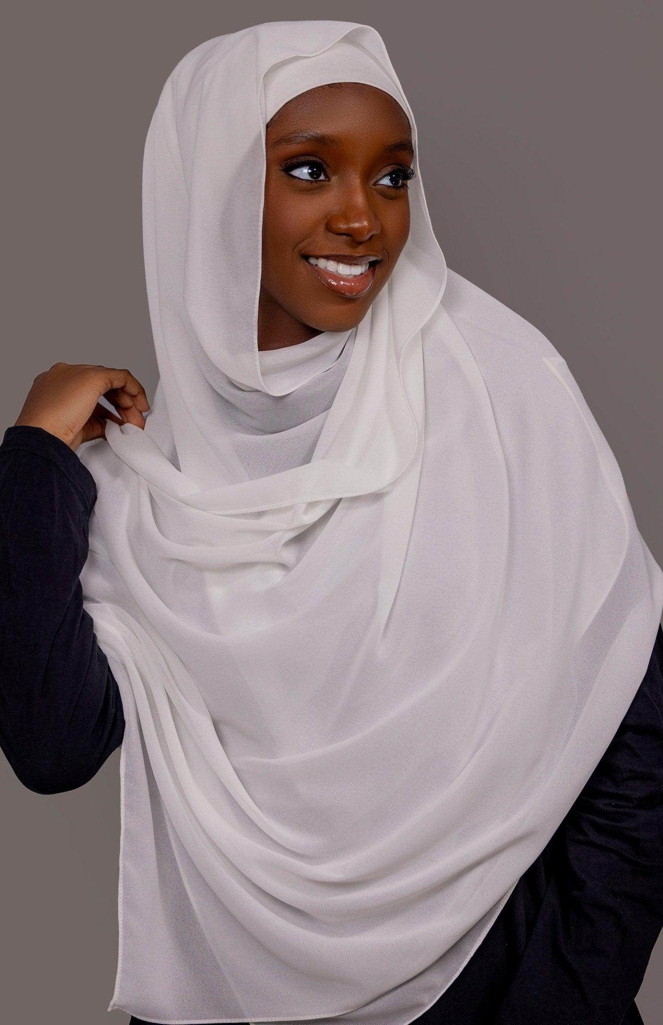 Chiffon Hijab with matching under cap set – Lunar Snow - Hals and Sals