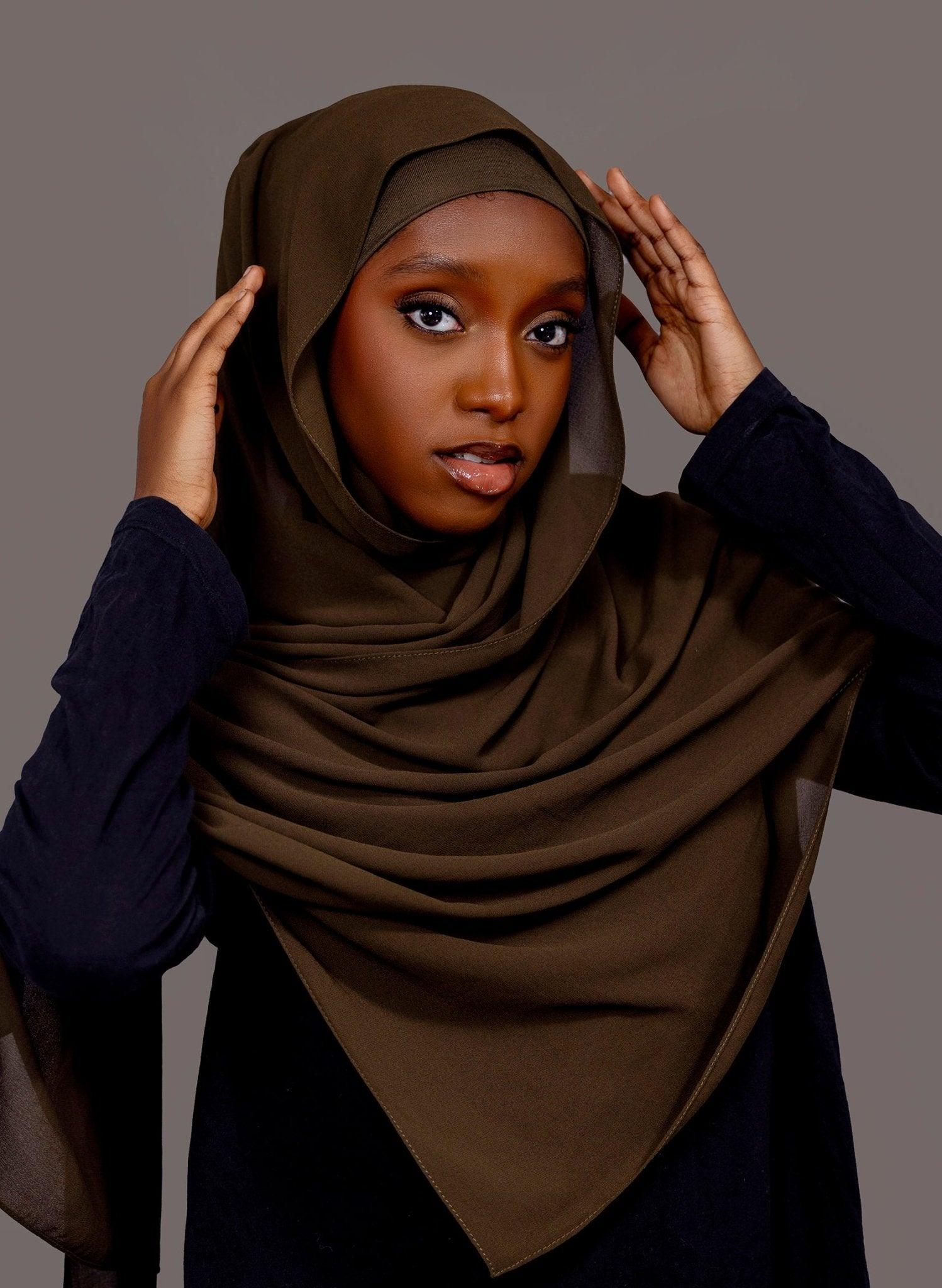 Chiffon Hijab with matching under cap set – Sundown Olive - Hals and Sals