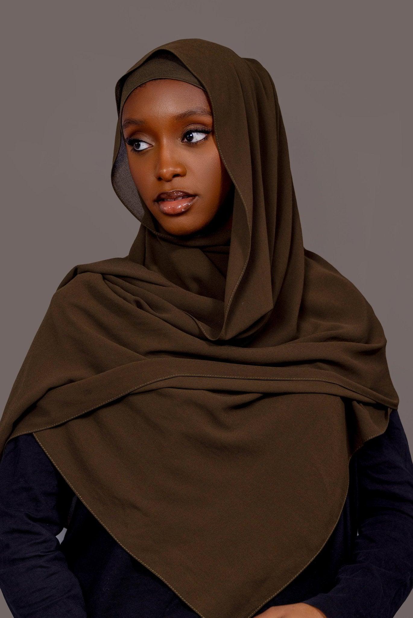 Chiffon Hijab with matching under cap set – Sundown Olive - Hals and Sals