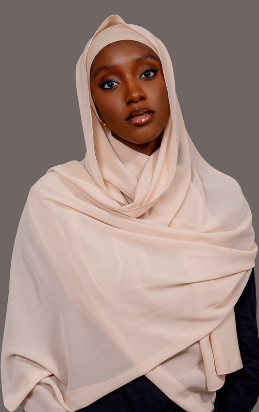 Chiffon Hijab with matching under cap set – Gentle Beige - Hals and Sals